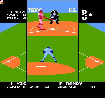 Tecmo Baseball (USA) screen shot game playing